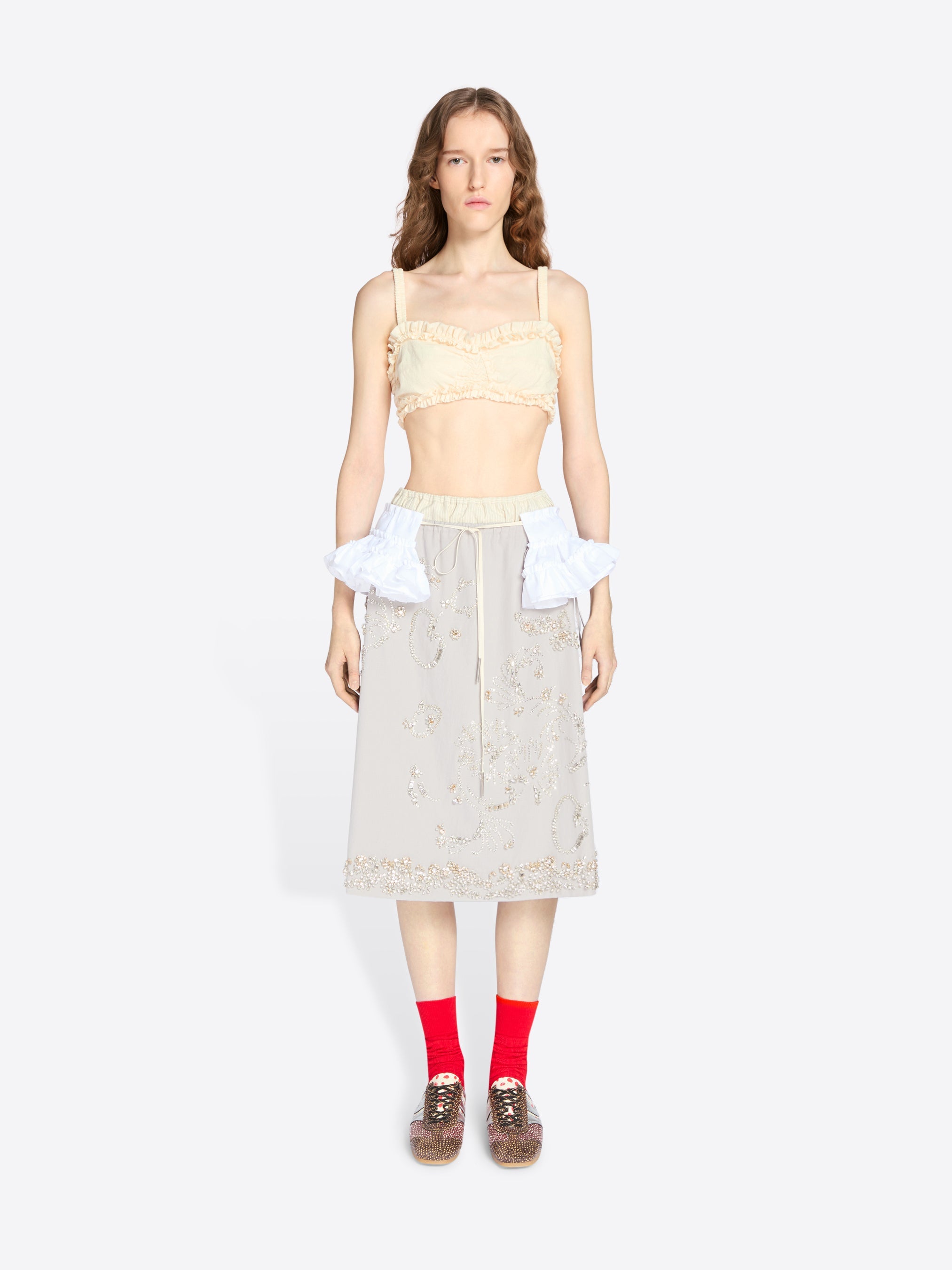 Ruffled Cotton Bra Top