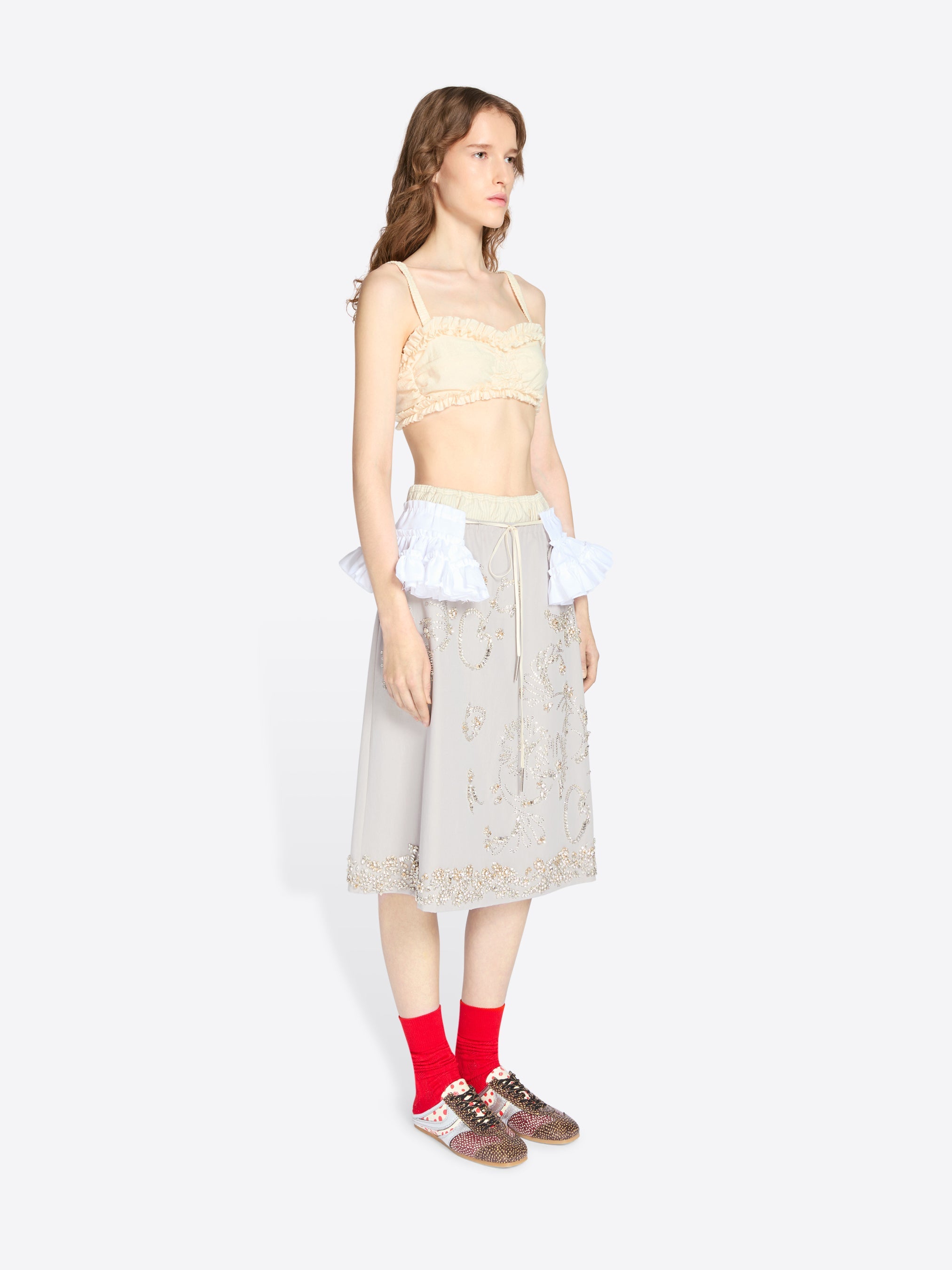 Ruffled Cotton Bra Top