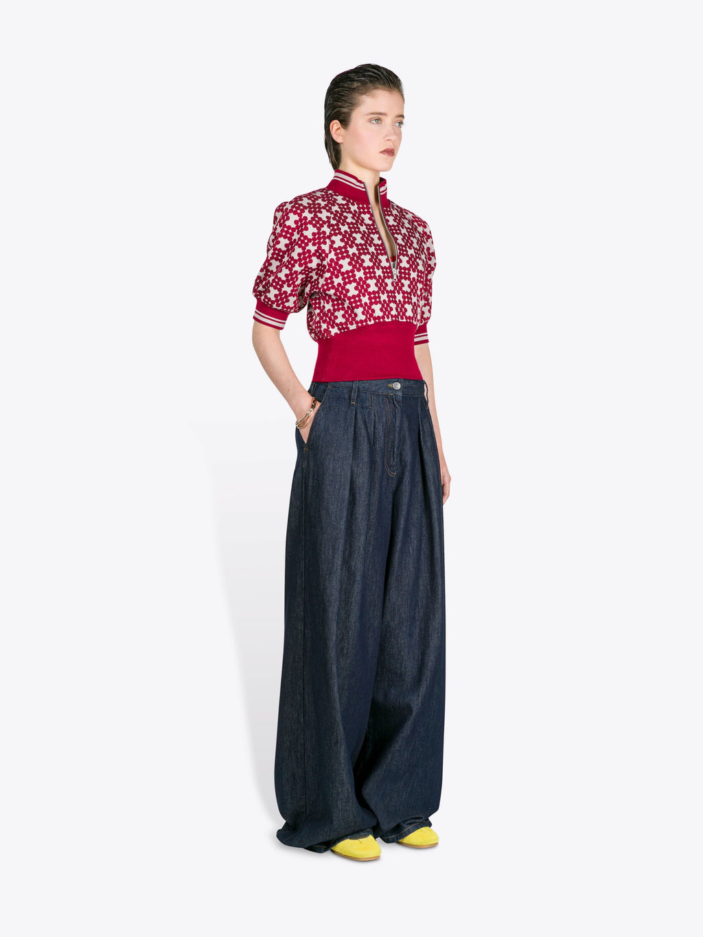 Ribbed Jacquard Sweater